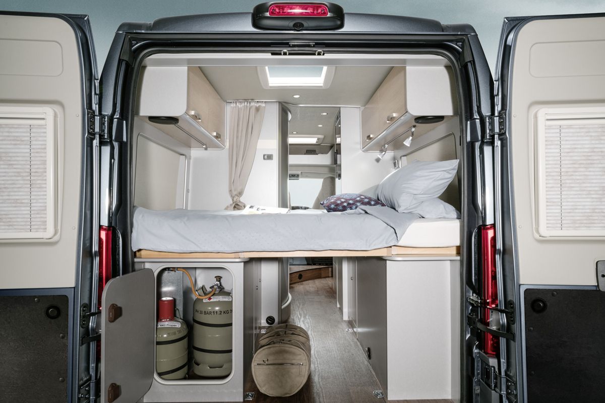 Internal photo of the Fiat Ducato Hymer Campervan